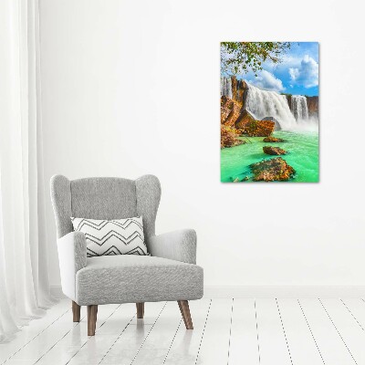 Verticale foto op canvas Waterval