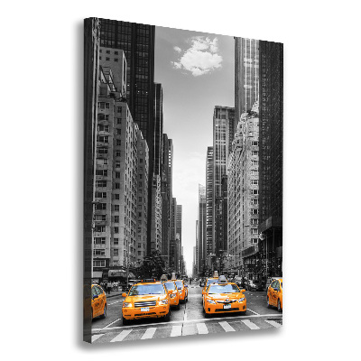 Verticaal schilderij op canvas New Yorkse taxi's