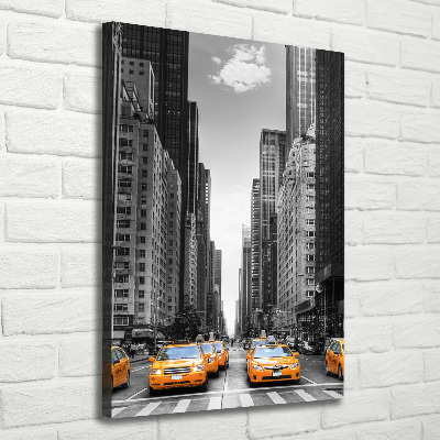 Verticaal schilderij op canvas New Yorkse taxi's