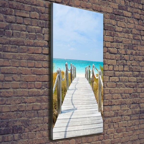 Verticaal canvasschilderij Pad naar het strand