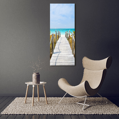 Verticaal canvasschilderij Pad naar het strand