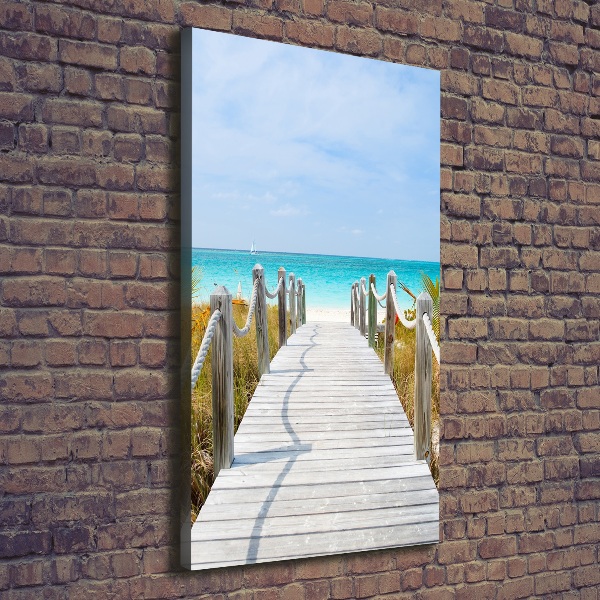 Verticaal canvasschilderij Pad naar het strand
