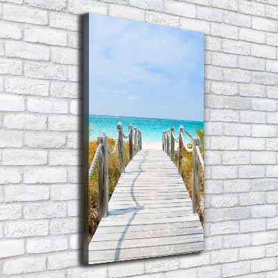 Verticaal canvasschilderij Pad naar het strand