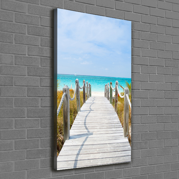 Verticaal canvasschilderij Pad naar het strand