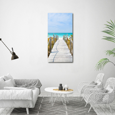 Verticaal canvasschilderij Pad naar het strand