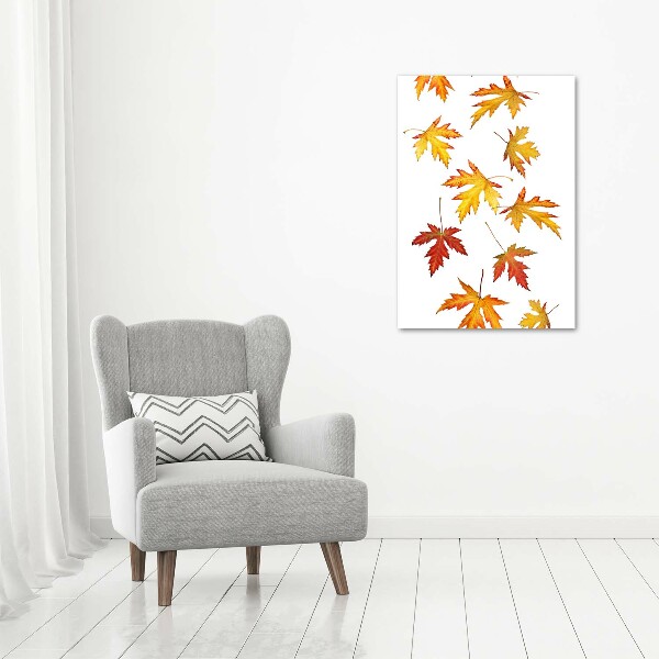 Verticale foto op canvas Herfstbladeren