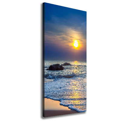 Verticale foto op canvas Zonsondergangstrand