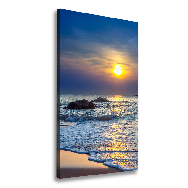 Verticale foto op canvas Zonsondergangstrand