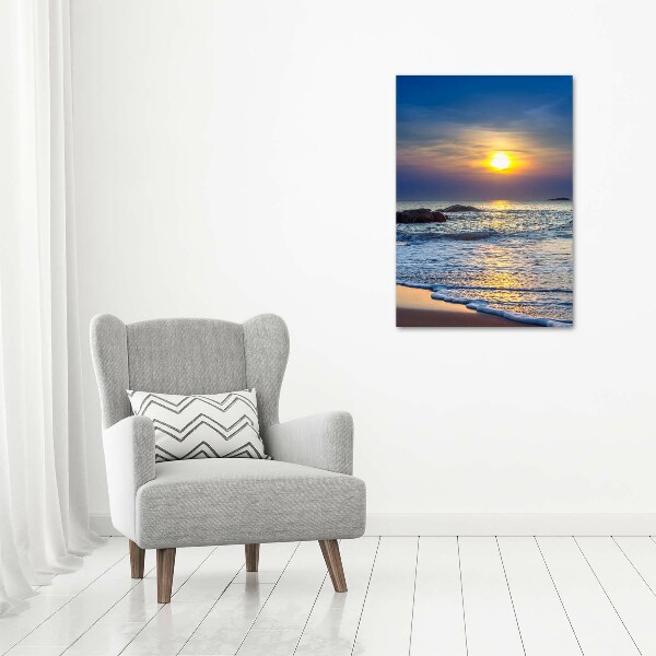 Verticale foto op canvas Zonsondergangstrand
