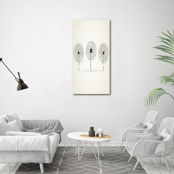 Verticaal schilderij op canvas Paardenbloemen