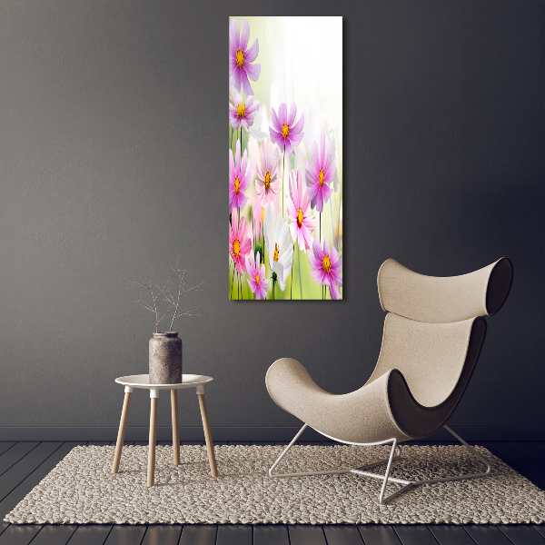 Verticaal canvasschilderij Wilde bloemen
