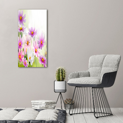 Verticaal canvasschilderij Wilde bloemen