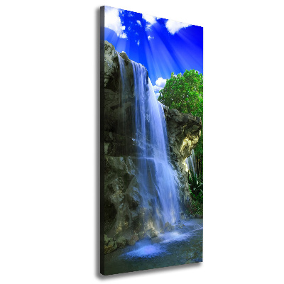 Verticaal canvasschilderij Waterval