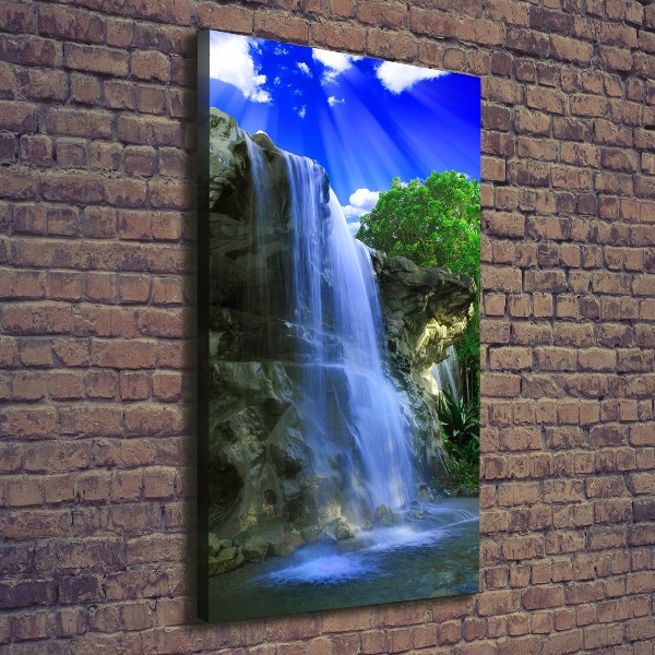 Verticaal canvasschilderij Waterval