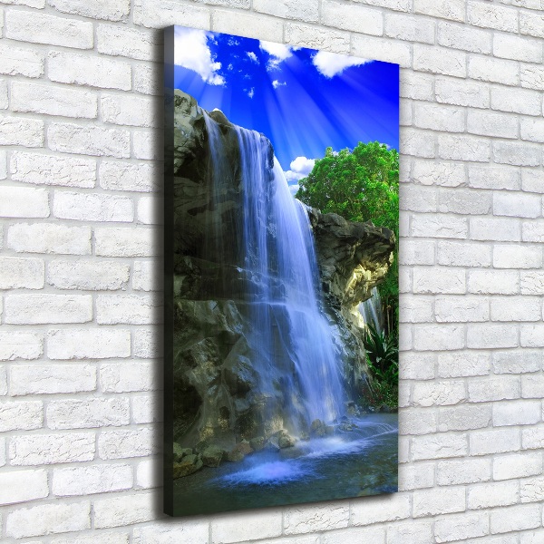 Verticaal canvasschilderij Waterval