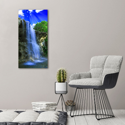 Verticaal canvasschilderij Waterval