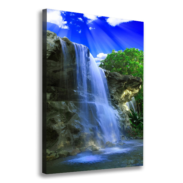 Verticaal canvasschilderij Waterval