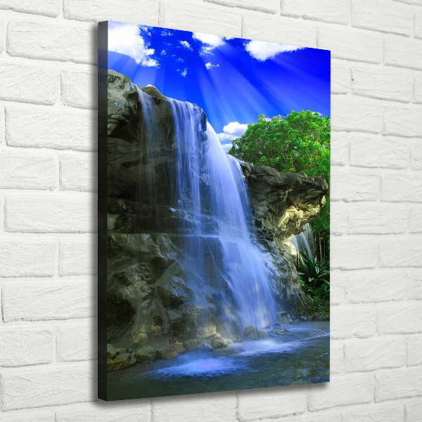 Verticaal canvasschilderij Waterval