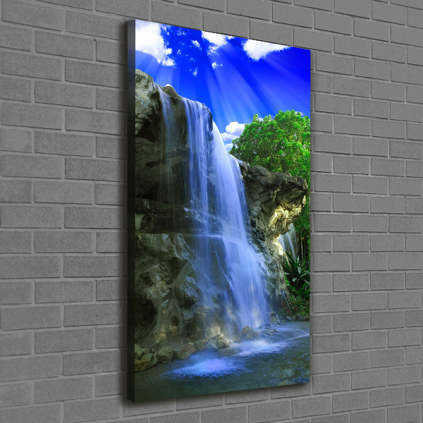 Verticaal canvasschilderij Waterval