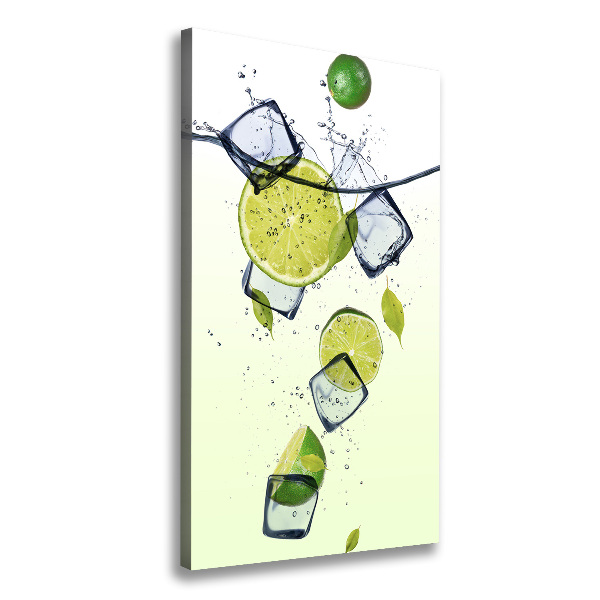 Verticaal schilderij op canvas Limoenen en ijs