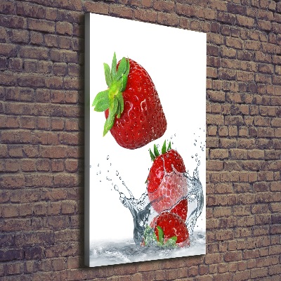 Verticale foto op canvas Aardbeien