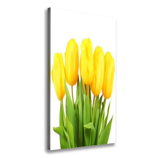 Verticaal canvasschilderij Gele tulpen
