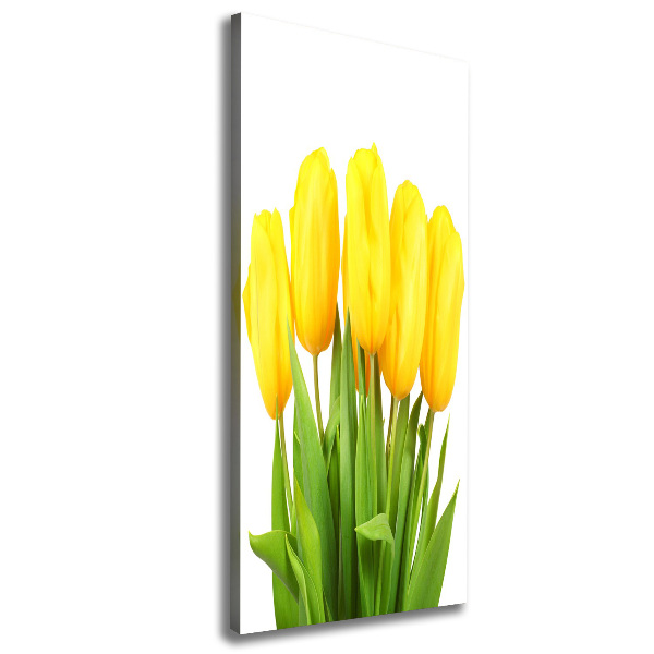 Verticaal canvasschilderij Gele tulpen
