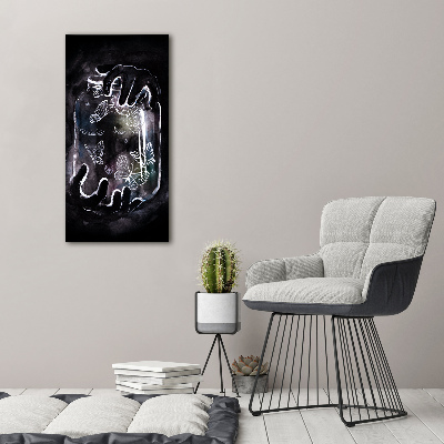 Verticale foto op canvas Vlinders in een pot