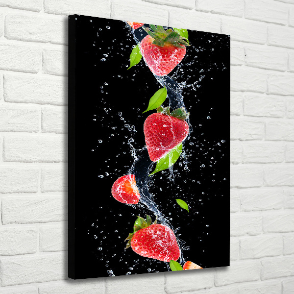 Verticaal canvasschilderij Aardbeien