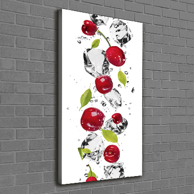 Verticale foto op canvas Kersen en water