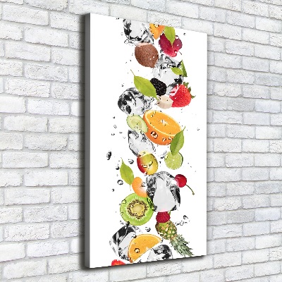 Verticale canvasfoto Fruit en water