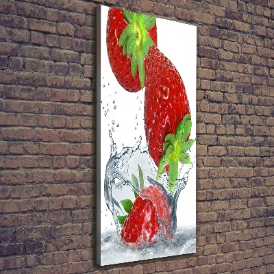 Verticale foto op canvas Aardbeien