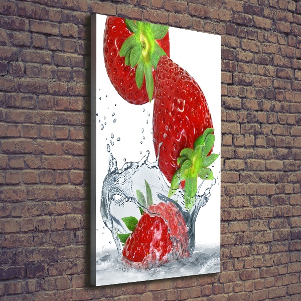 Verticale foto op canvas Aardbeien