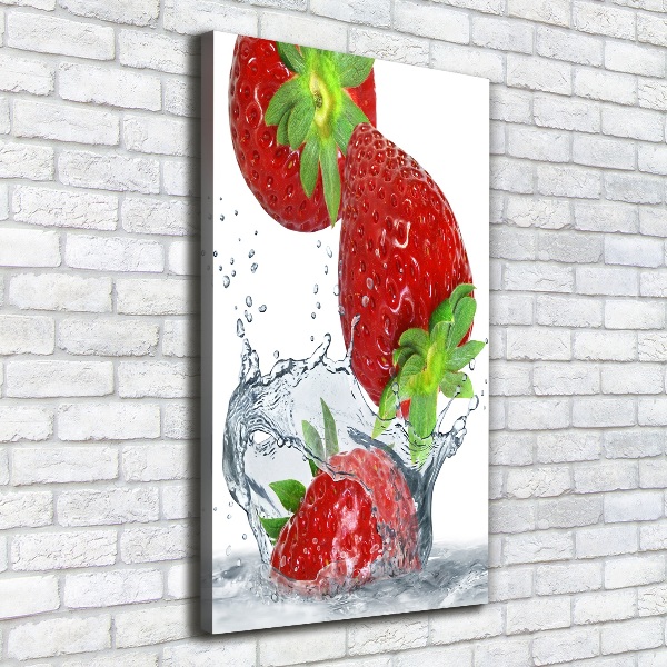 Verticale foto op canvas Aardbeien