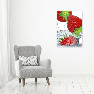 Verticale foto op canvas Aardbeien