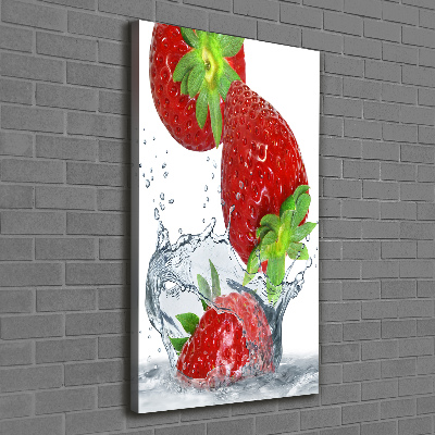 Verticale foto op canvas Aardbeien
