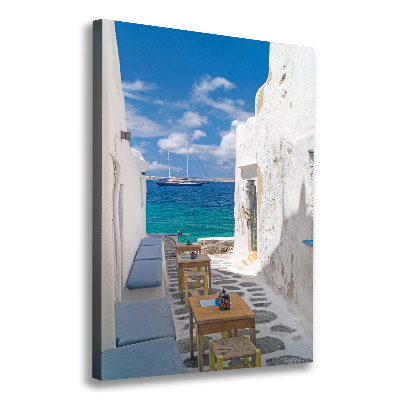 Verticaal schilderij op canvas Griekse straten