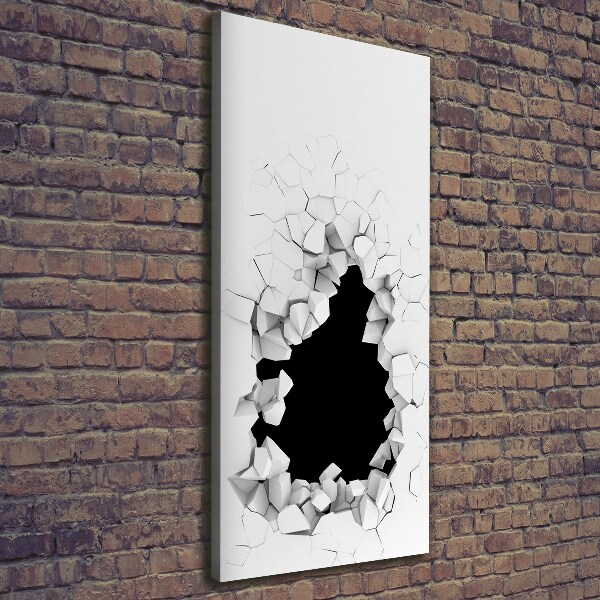 Verticaal canvasschilderij Gat in de muur