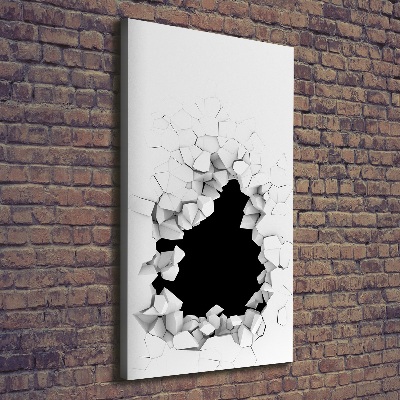 Verticaal canvasschilderij Gat in de muur