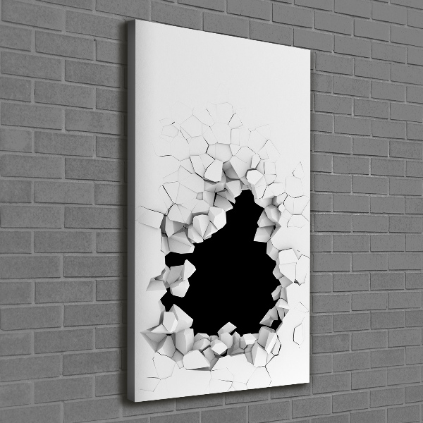 Verticaal canvasschilderij Gat in de muur