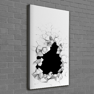Verticaal canvasschilderij Gat in de muur