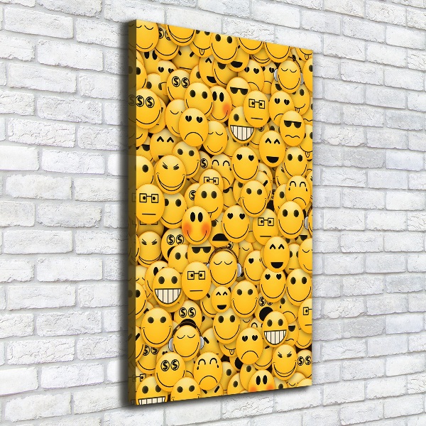Verticaal schilderij op canvas Emoticons