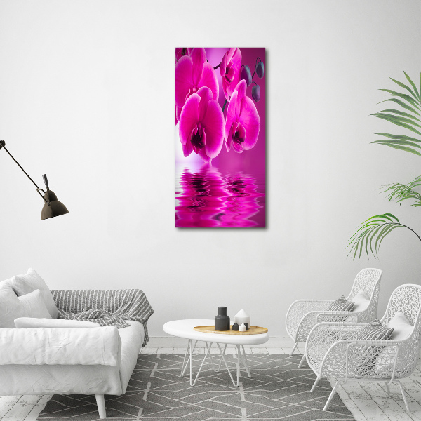 Verticale foto op canvas Roze orchidee