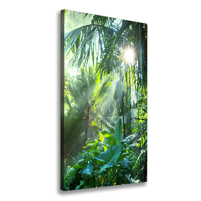 Verticaal schilderij op canvas jungle