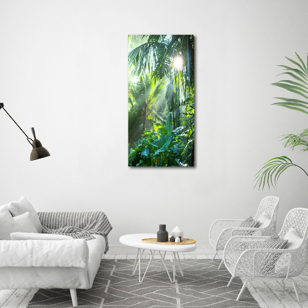 Verticaal schilderij op canvas jungle