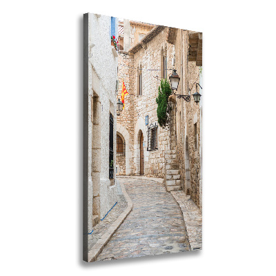 Verticaal canvasschilderij Straten in Spanje