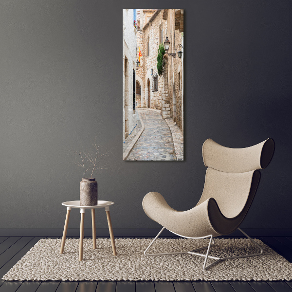 Verticaal canvasschilderij Straten in Spanje