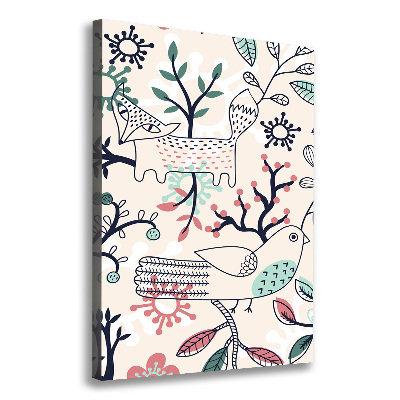 Verticale foto op canvas Dieren en bloemen