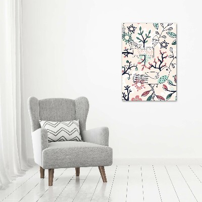 Verticale foto op canvas Dieren en bloemen
