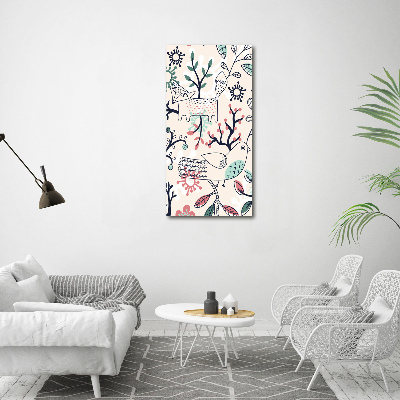 Verticale foto op canvas Dieren en bloemen